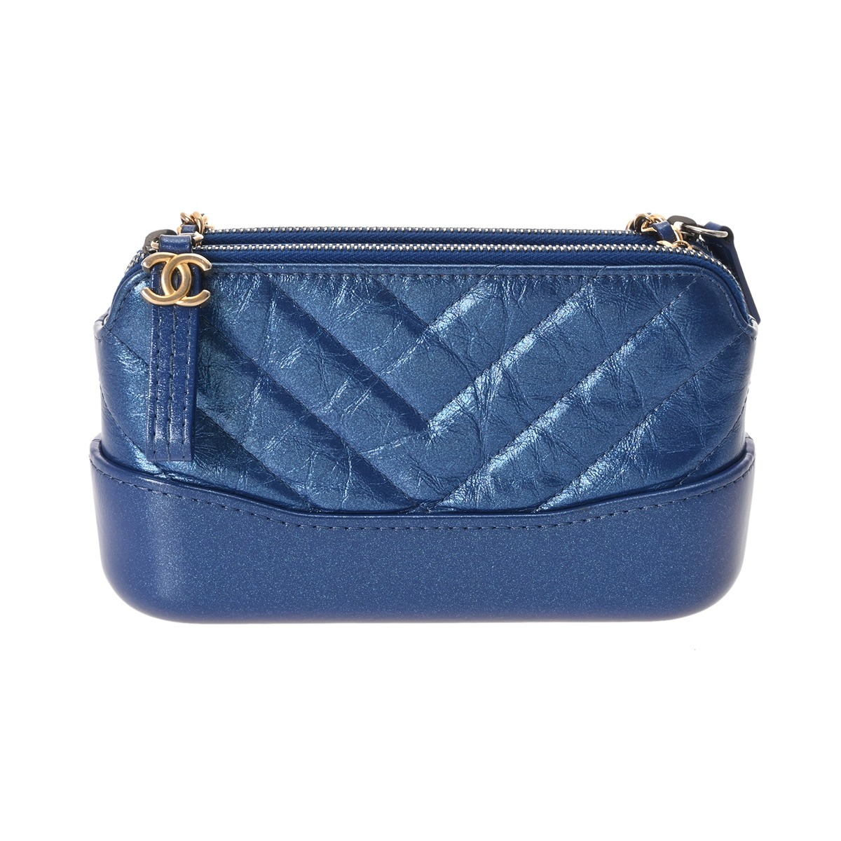 【～4/17 最大5万円クーポン】CHANEL シャネル ガブリエル ドゥシャネル メタリックブルー A94505 レディース レザー ショルダーバッグ ABランク 中古 銀蔵