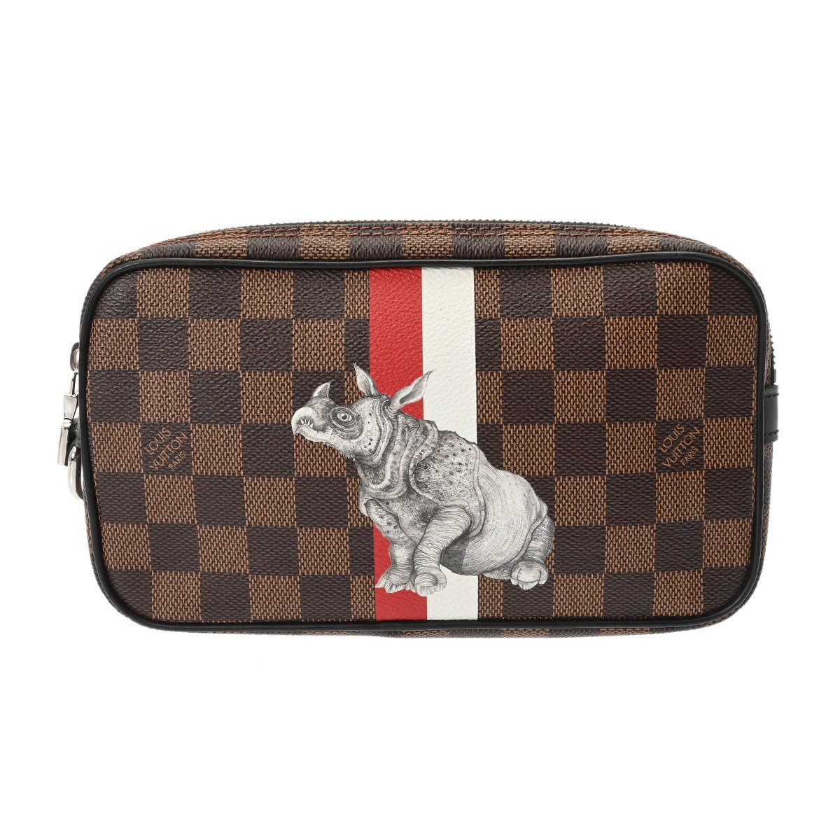 LOUIS VUITTON ルイヴィトン ダミエ ポシェットヴォルガ チャップマン 赤銅色 N63350 メンズ ダミエキャンバス 二番目御徒面子 AB位置づける 中古 銀蔵