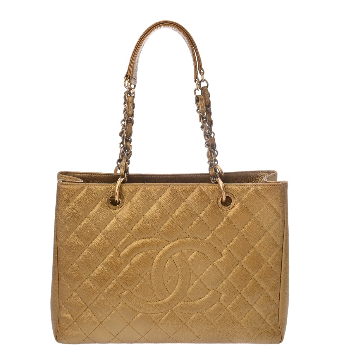 【～4/10 最大5万円クーポン】CHANEL シャネル GST グランドショッピングトート ゴールド A50995 レディース キャビアスキン トートバッグ ABランク 中古 銀蔵