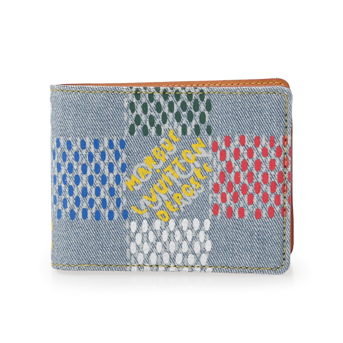 【～4/17 最大5万円クーポン】LOUIS VUITTON ルイヴィトン ダミエ ポルトフォイユ ミルティプル ブルー M00186 ユニセックス LVバーズダミエデニム 札入れ 新品 銀蔵