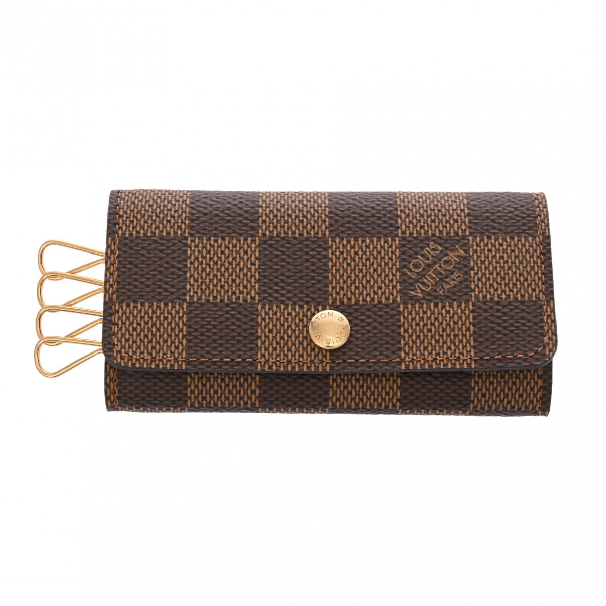 【～4/17 最大5万円クーポン】LOUIS VUITTON ルイヴィトン ダミエ ミュルティクレ4 ブラウン N62631 ユニセックス ダミエキャンバス キーケース Aランク 中古 銀蔵