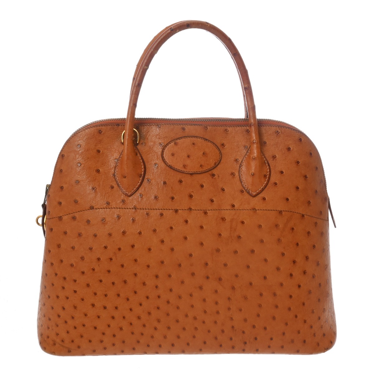 【～4/10 最大5万円クーポン】HERMES エルメス ボリード 35 ブラウン系 ○V刻印(1992年頃) ユニセックス オーストリッチ ハンドバッグ Bランク 中古 銀蔵