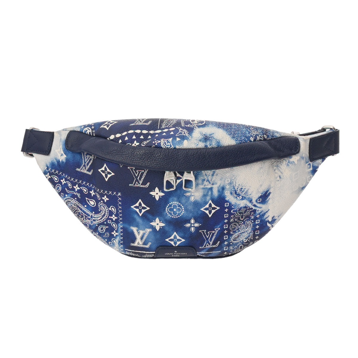 【～4/10 最大5万円クーポン】LOUIS VUITTON ルイヴィトン モノグラム バンダナ ディスカバリーバムバッグ PM ブルー M20587 メンズ レザー ボディバッグ ABランク 中古 銀蔵