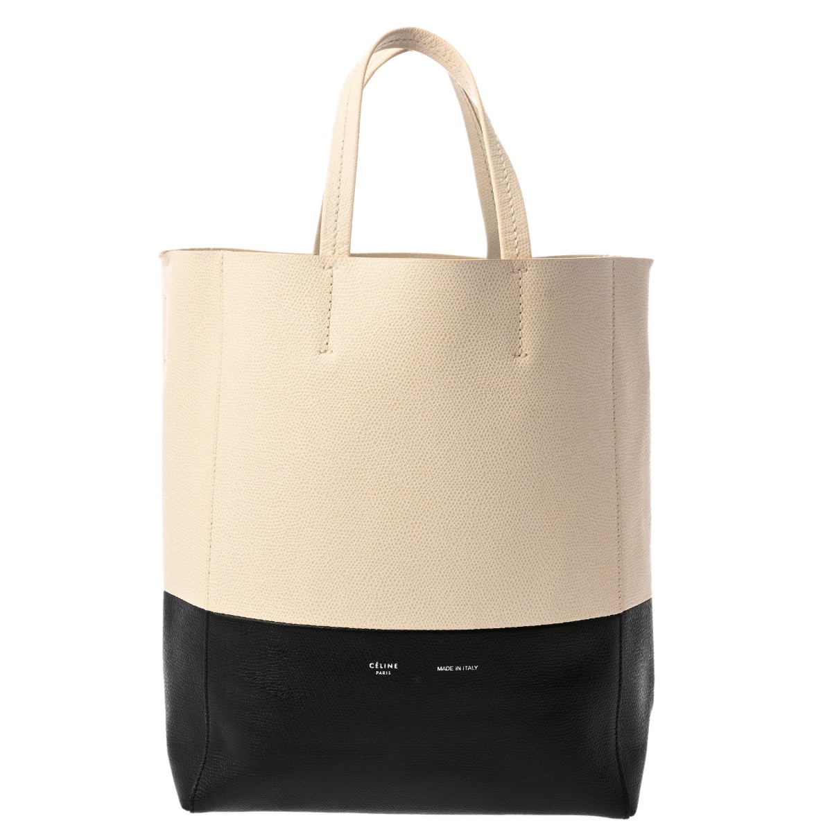 【～4/10 最大5万円クーポン】CELINE セリーヌ バーティカルカバ スモール ホワイト/ブラック 176163 レディース レザー ハンドバッグ ABランク 中古 銀蔵
