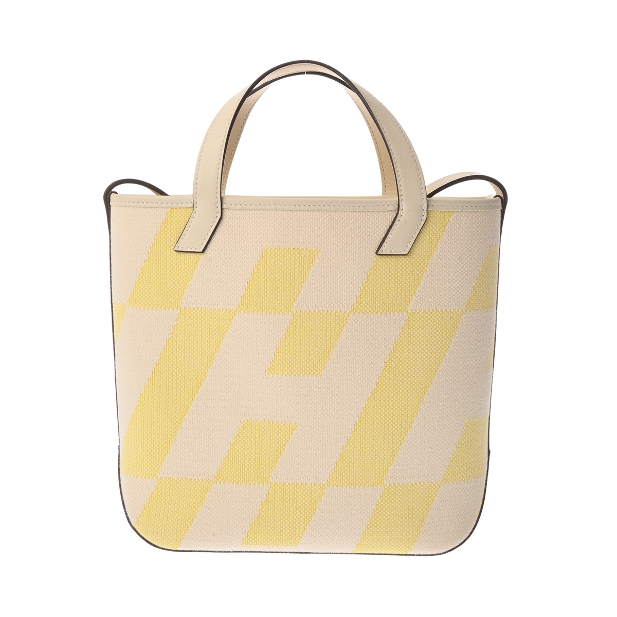 HERMES エルメス Hアンビエ PM 27 エクリュ/ジョーヌシトロン/ナタ U目じるし(2022年頃) レディース トワルアッシュ/ヴォースイフト ハンドバック AB序列付ける 中古 銀蔵