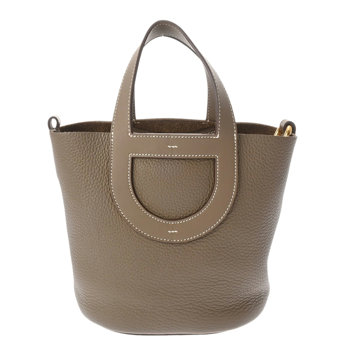 【～4/17 最大5万円クーポン】HERMES エルメス インザループ 18 エトゥープ W刻印(2024年頃) レディース トリヨンクレマンス ヴォースイフト ハンドバッグ Aランク 中古【ローン24回払い無金利】 銀蔵 321,300円