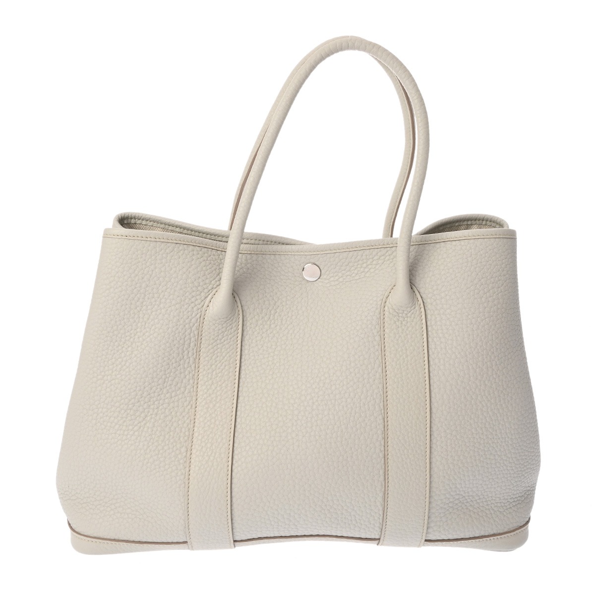 HERMES エルメス ガーデンパーティ PM パールグレー □Q刻印(2013年頃) レディース ネゴンダ ハンドバッグ ABランク 中古 銀蔵