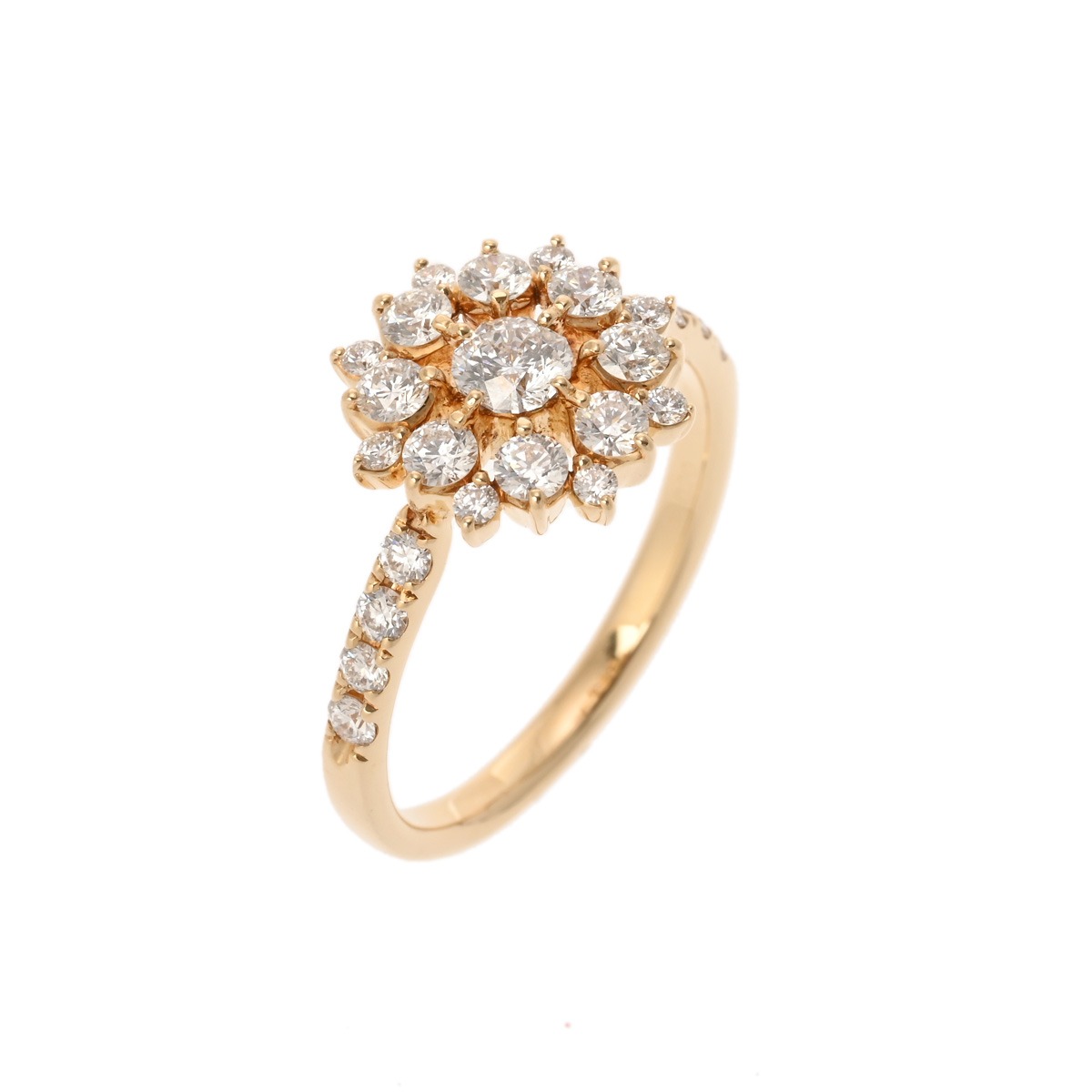【～4/10 最大5万円クーポン】NADIA ナディア ダイヤ0.20ct/0.65ct D-VS2-SQ-FA #12 12号 レディース K18イエローゴールド YG リング・指輪 Aランク 中古 銀蔵
