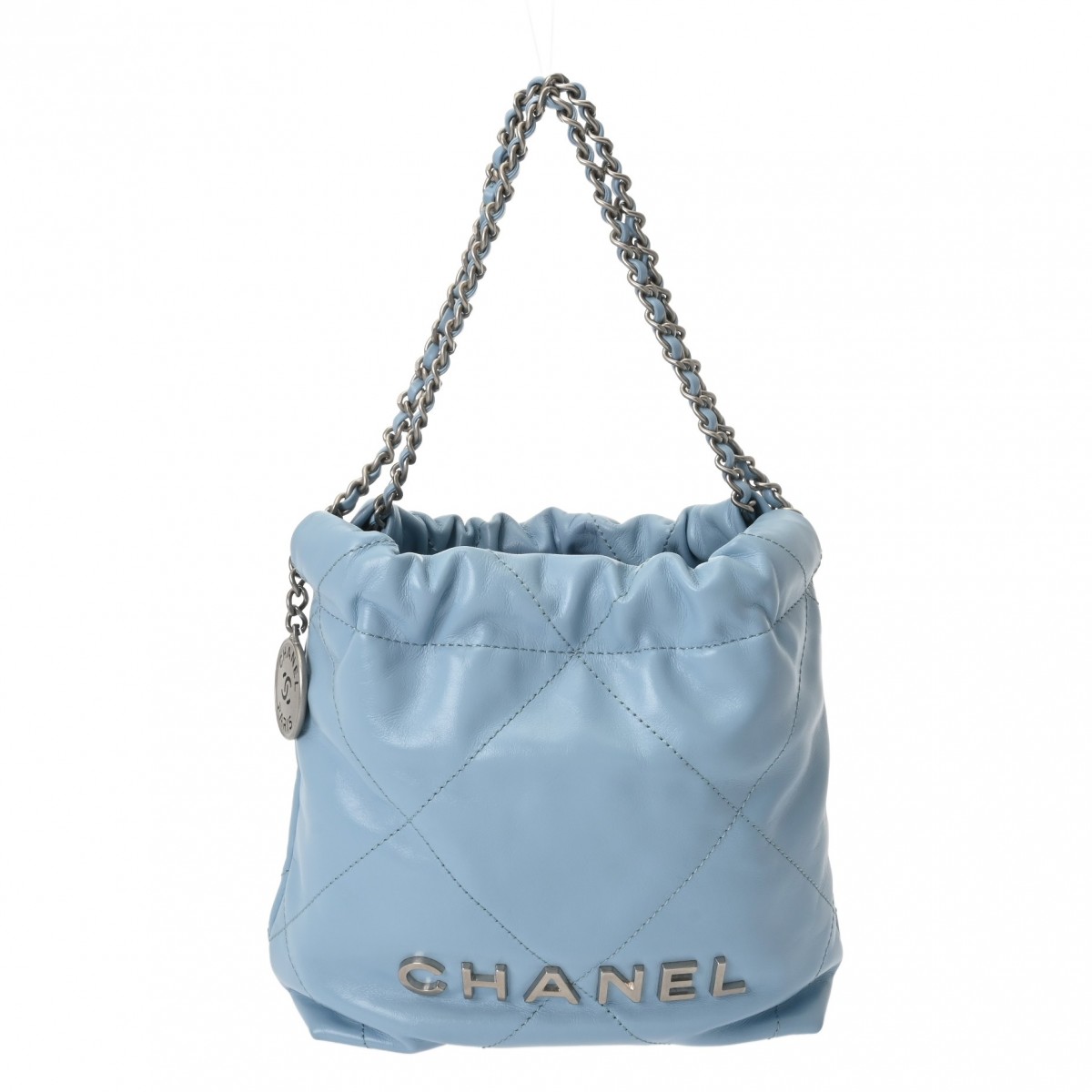 CHANEL シャネル シャネル 22 ミニ ハンドバッグ ライトブルー AS3980 レディース シャイニーカーフ 2WAYバッグ Aランク 中古【ローン24回払い無金利】 銀蔵 256,410円