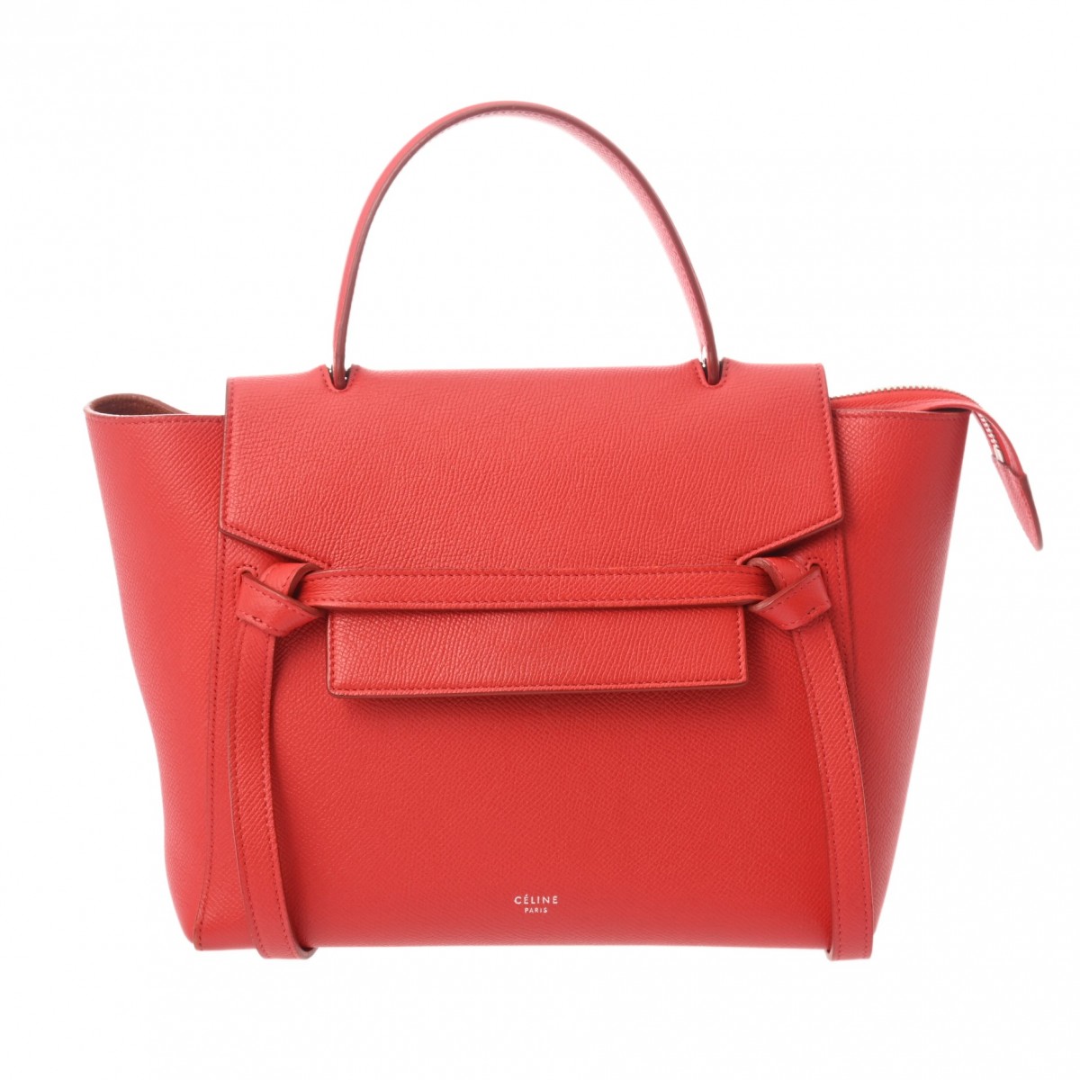 【～4/17 最大5万円クーポン】CELINE セリーヌ ベルトバッグ マイクロ レッド 189153 レディース グレインレザー ハンドバッグ ABランク 中古 銀蔵
