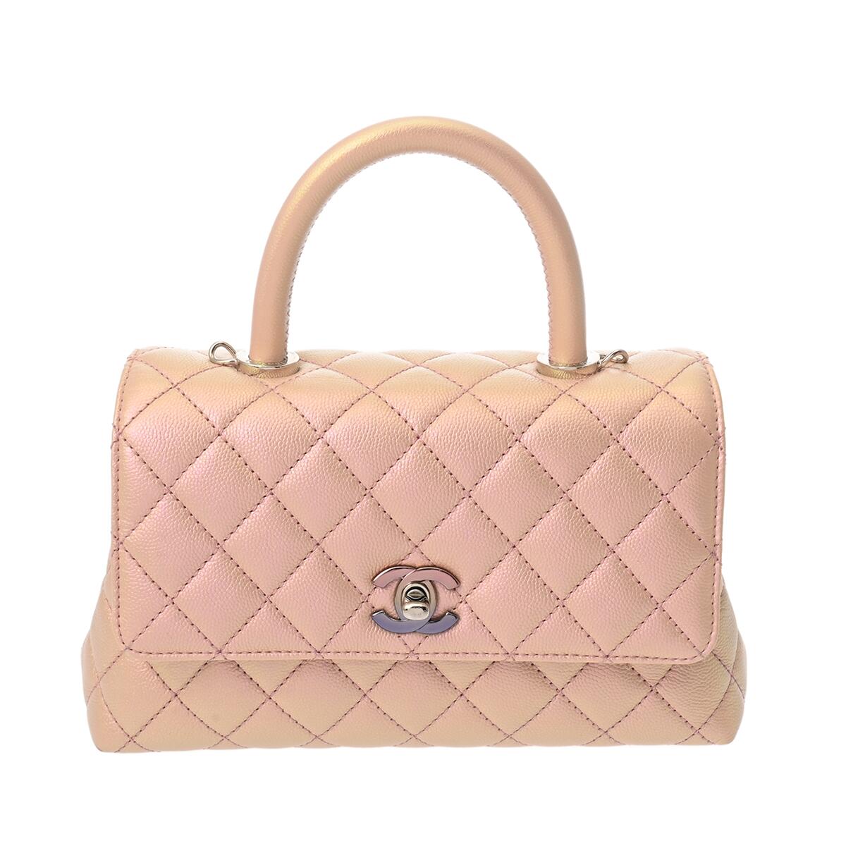 【～4/17 最大5万円クーポン】CHANEL シャネル マトラッセ トップハンドル フラップバッグ XS メタリックピンク A92990 レディース キャビアスキン ハンドバッグ Aランク 中古【ローン24回払い無金利】 銀蔵