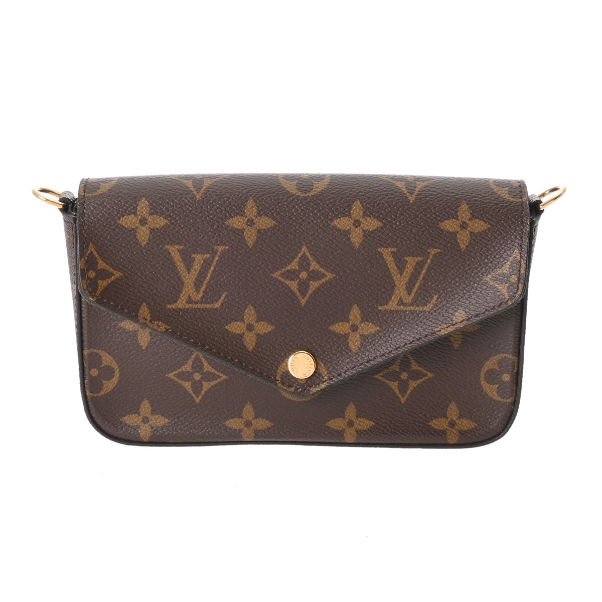 LOUIS VUITTON ルイヴィトン モノグラム ミュルティ ポシェット フェリシー 赤銅色/カーキ M80091 レディース モノグラム帆布 ショルダーバッグ A序列付ける 中古 銀蔵
