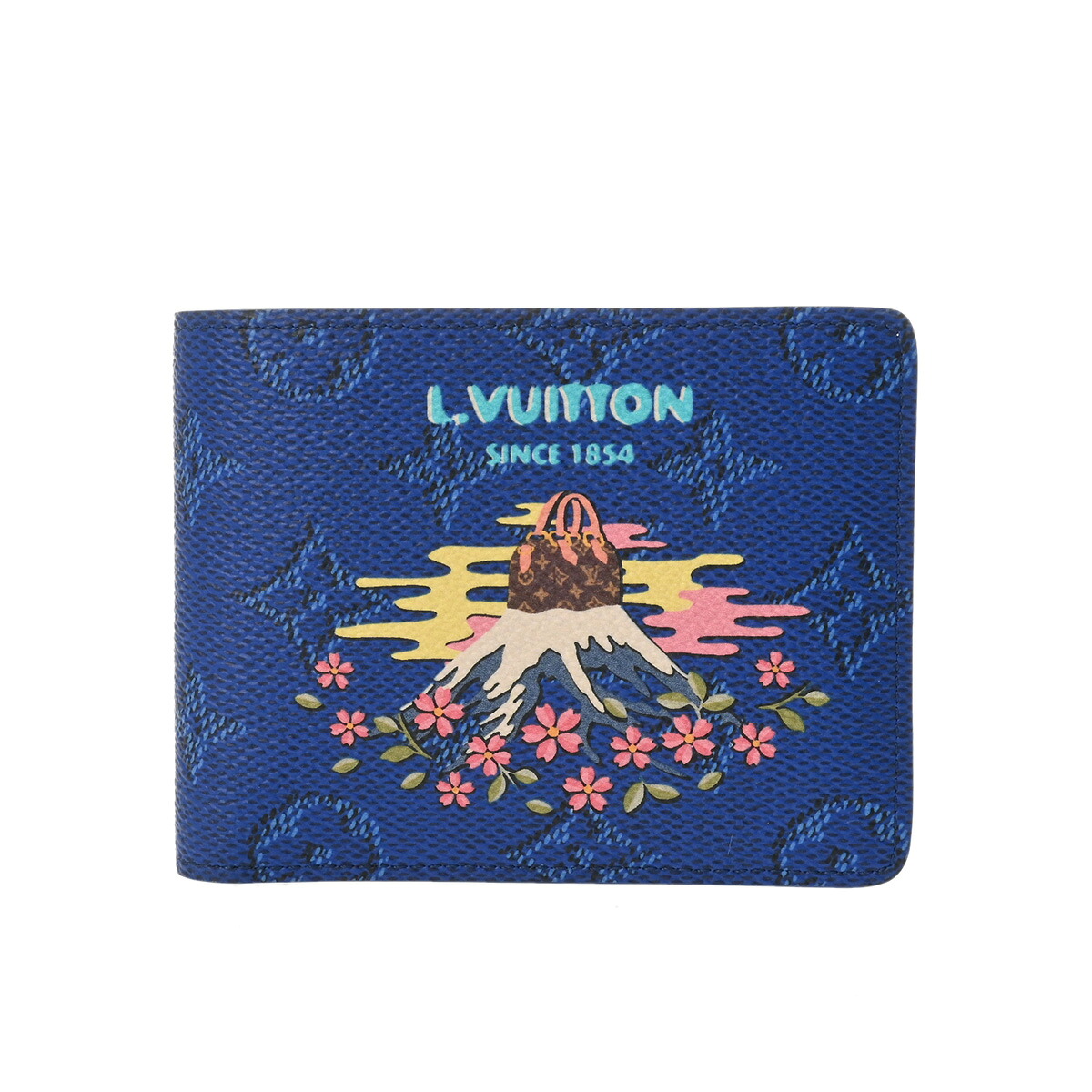 LOUIS VUITTON ルイヴィトン ポルトフォイユスレンダー 2025AWモデル ブルー M62294 メンズ モノグラムキャンバス 二つ折り財布 Aランク 中古 銀蔵