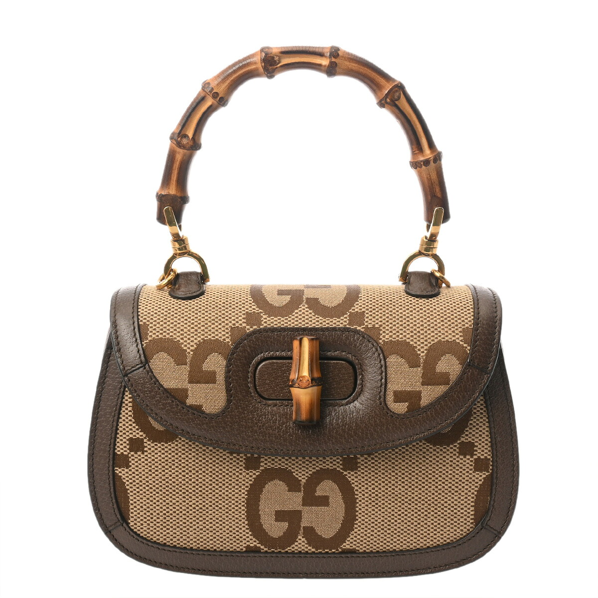 GUCCI グッチ バンブー スモールトップハンドルバッグ 1947 3WAY ベージュ 675797 レディース ジャンボGGキャンバス/レザー ハンドバッグ Aランク 中古 銀蔵