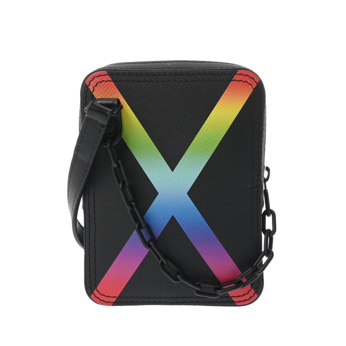 LOUIS VUITTON ルイヴィトン 五分五分ガ 虹霓 ダヌーブメッセンジャー ノワール/虹霓 M30332 メンズ なめし革 ショルダーバッグ AB位置づける 中古 銀蔵
