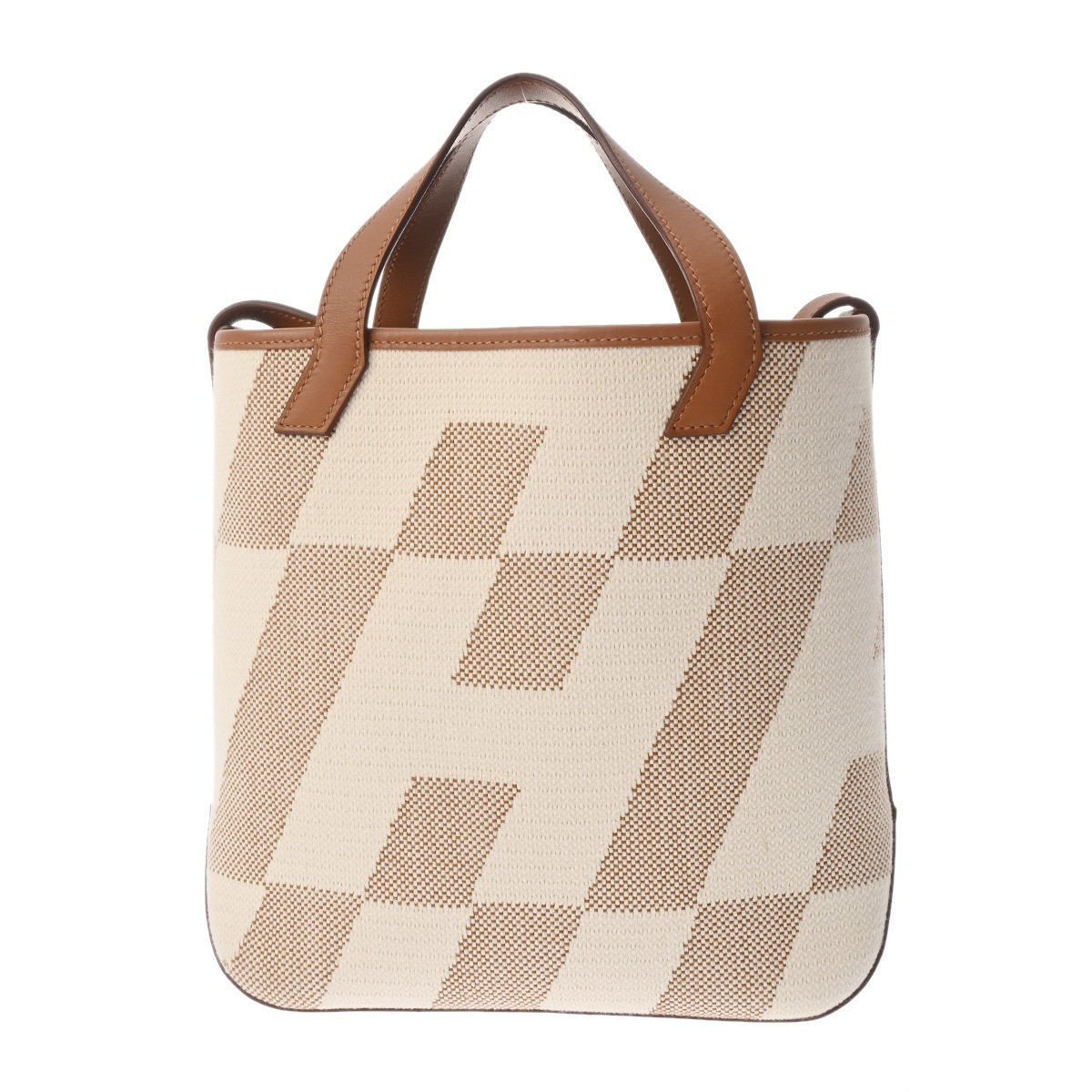 HERMES エルメス Hアンビエ PM エクリュ/ゴールド Z刻印(2021年頃)  レディース トワルアッシュ/ヴォ―スイフト ハンドバッグ Aランク 中古 銀蔵