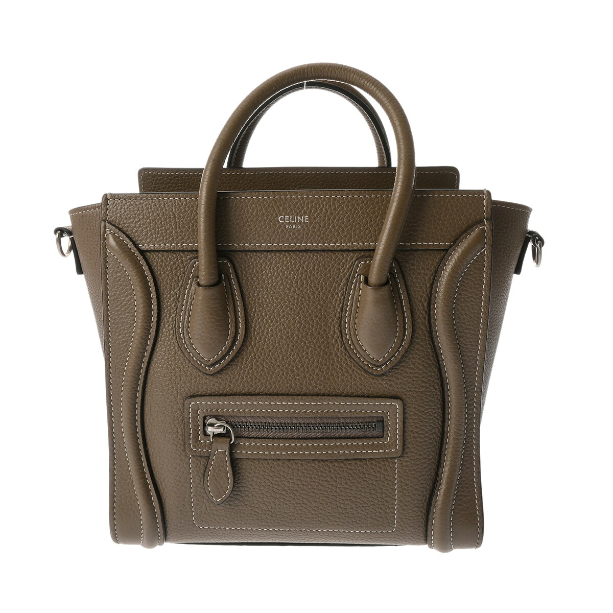 【～4/17 最大5万円クーポン】CELINE セリーヌ ラゲージ ナノ スリ 168243 レディース ドラムドカーフ ハンドバッグ Bランク 中古 銀蔵