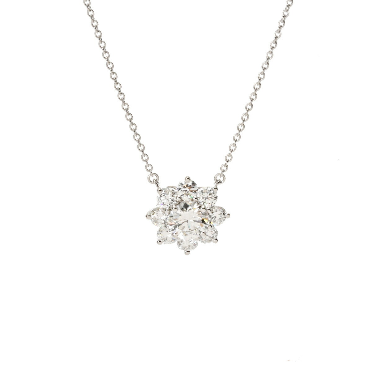 【～4/17 最大5万円クーポン】HARRY WINSTON ハリーウィンストン サンフラワー スモール ダイヤ0.72ct F-VS2-3EX レディース Pt950プラチナ ネックレス Aランク 中古【ローン24回払い無金利】 銀蔵