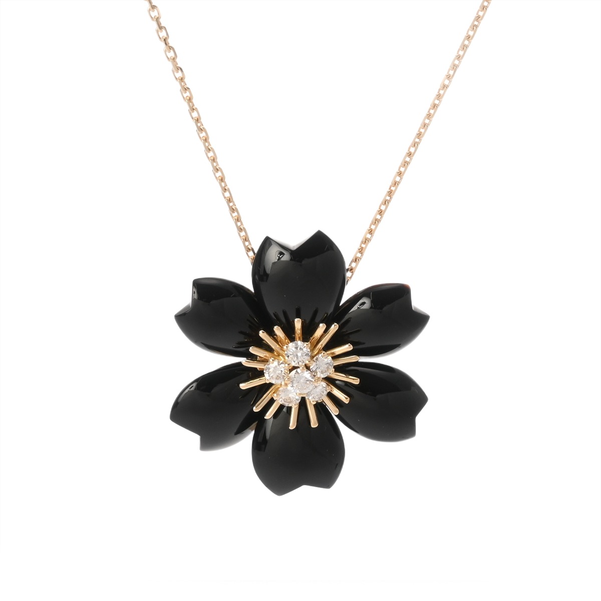 【~4/17 最大5万円クーポン】VAN CLEEF & ARPELS ヴァンクリーフ&アーペル ローズ ド ノエル スモール 2026年4月修理明細 レディース K18イエローゴールド YG ネックレス Aランク 中古【ローン24回払い無金利】 銀蔵
