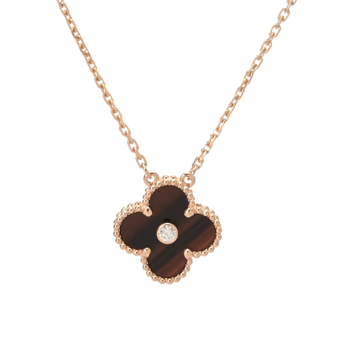 VAN CLEEF & ARPELS ヴァンクリーフ＆アーペル ヴィンテージ アルハンブラ ネックレス 1P レディース K18ピンクゴールド PG ネックレス Aランク 中古【ローン24回払い無金利】 銀蔵