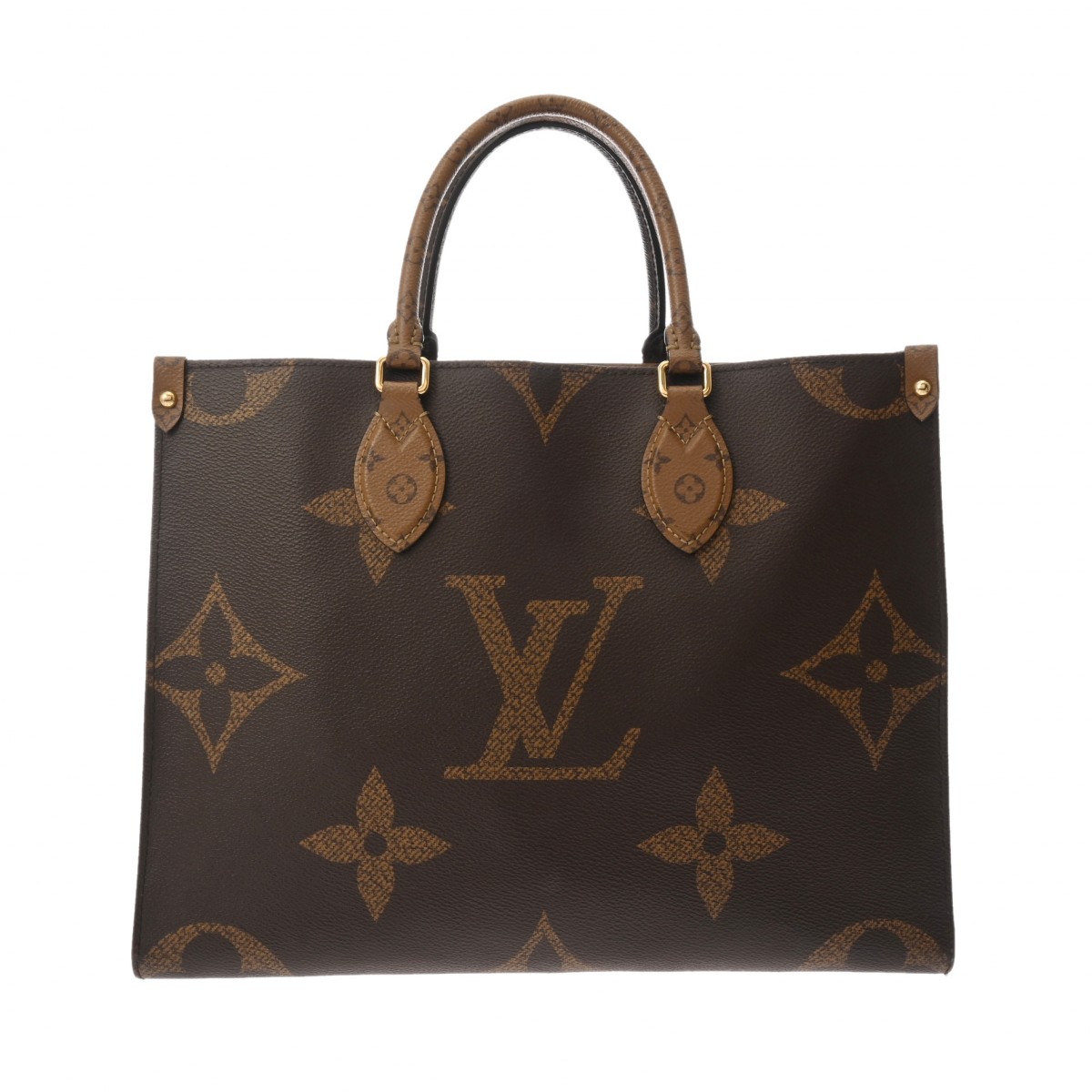 LOUIS VUITTON ルイヴィトン モノグラムリバース オンザゴー MM 赤銅色 M45321 レディース モノグラム帆布 ハンドバック AB価値づける 中古 銀蔵