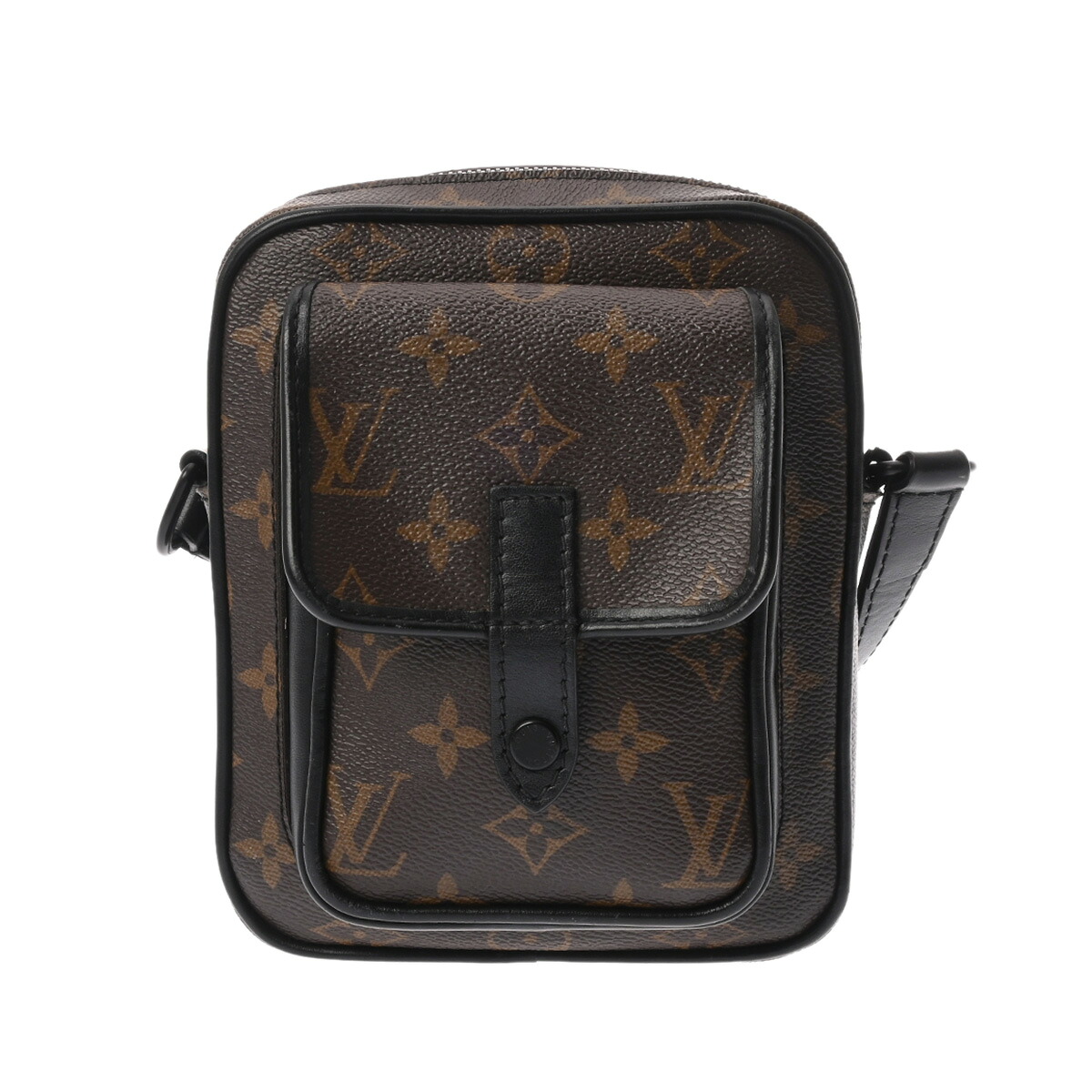 【～6/11 最大限度5万円引き換え証】LOUIS VUITTON ルイヴィトン モノグラムマカサー クリストファーウエアラブルウォレット 赤銅色/黒 M69404 メンズ モノグラム帆布 ショルダーバッグ AB価値づける 中古 銀蔵
