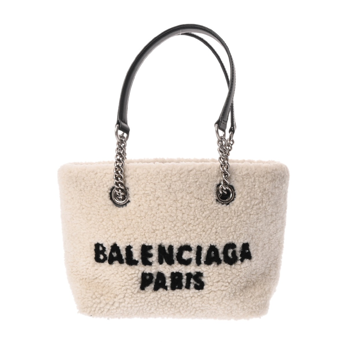 BALENCIAGA バレンシアガ デューティフリー スモールトートバッグ 白いこと/黒いこと 759941 レディース ボア なめし革 トートバッグ A序列付ける 中古 銀蔵