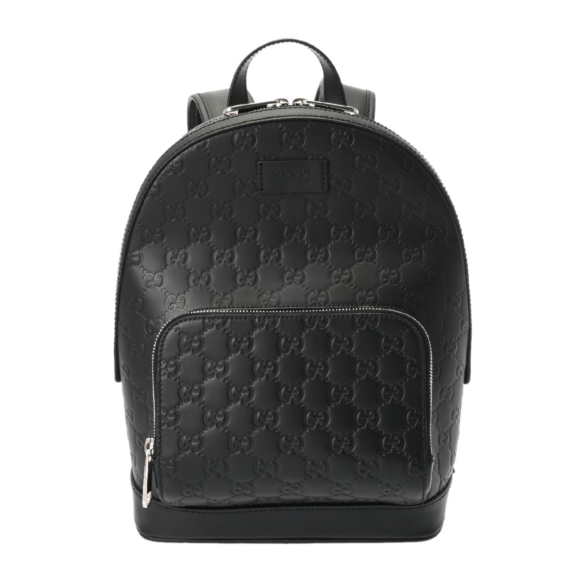 GUCCI グッチ うしろ側容器に並べる グッチシマ 黒いこと 450967 メンズ なめし革 ナイロン 背嚢・デイパック A位置づける 中古 銀蔵