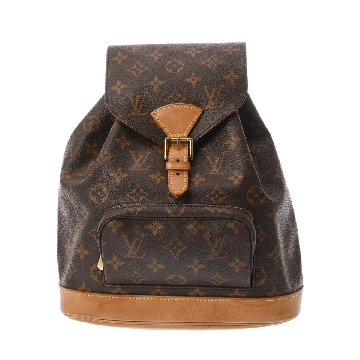 LOUIS VUITTON ルイヴィトン モノグラム モン掏摸 MM 赤銅色 M51136 レディース モノグラム帆布 背嚢・デイパック B位置づける 中古 銀蔵