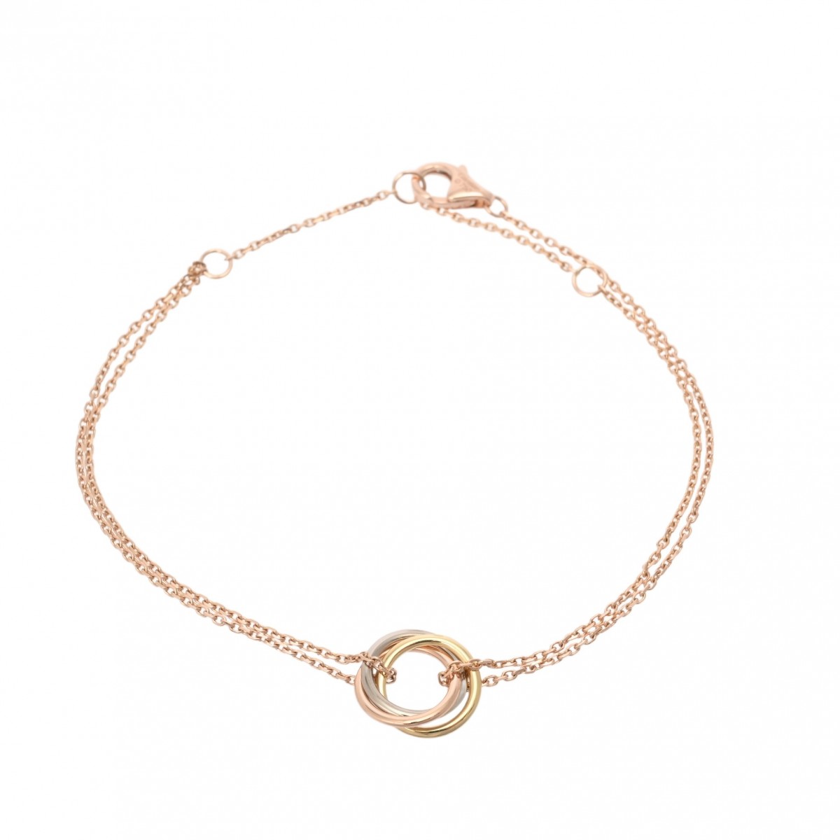 CARTIER カルティエ トリニティブレスレット レディース K18PG/WG/YG 腕輪 A位置づける 中古 銀蔵