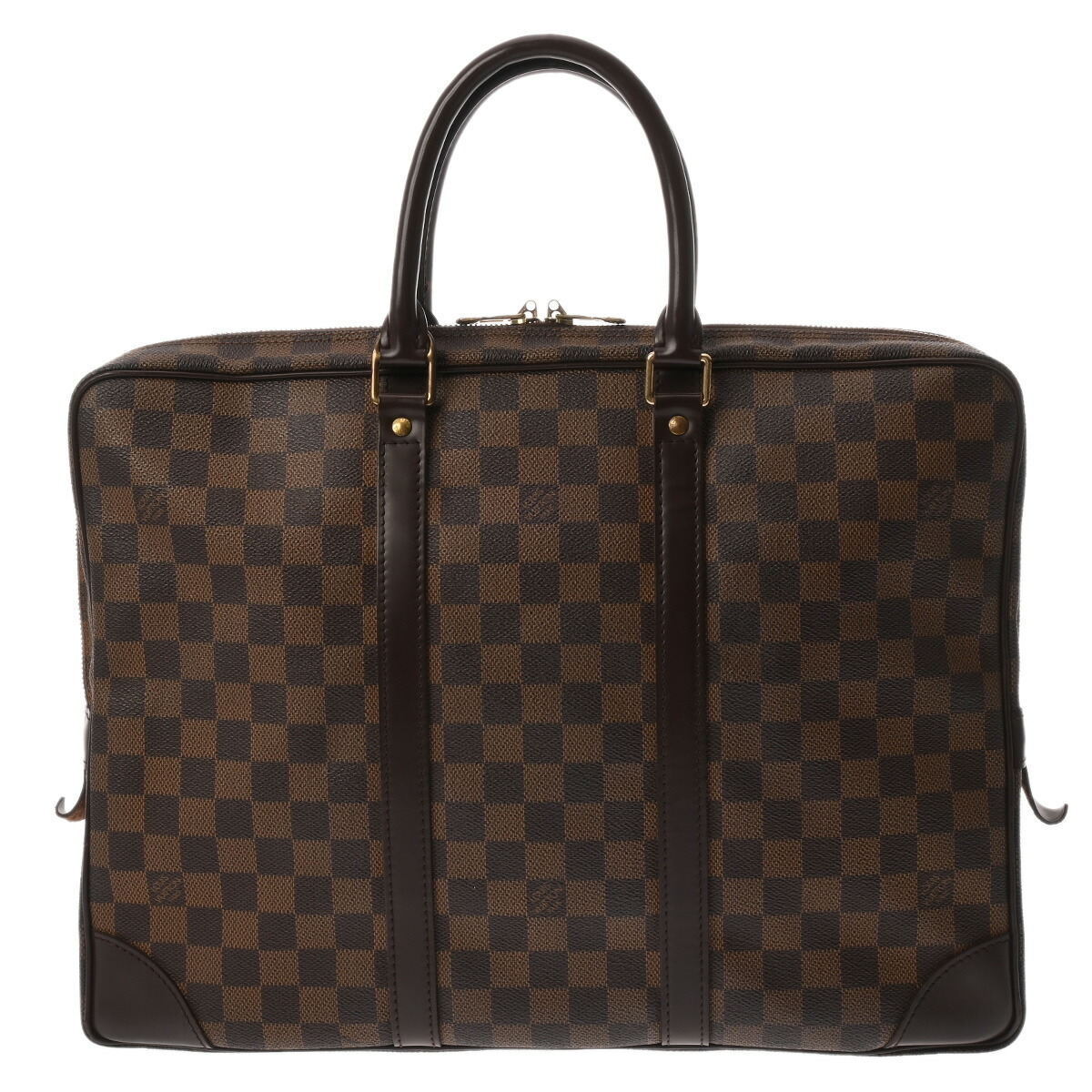 LOUIS VUITTON ルイヴィトン ダミエ ポルトドキュマン ヴォワヤージュ 赤銅色 N41124 メンズ ダミエキャンバス 商行為御徒面子 B序列付ける 中古 銀蔵