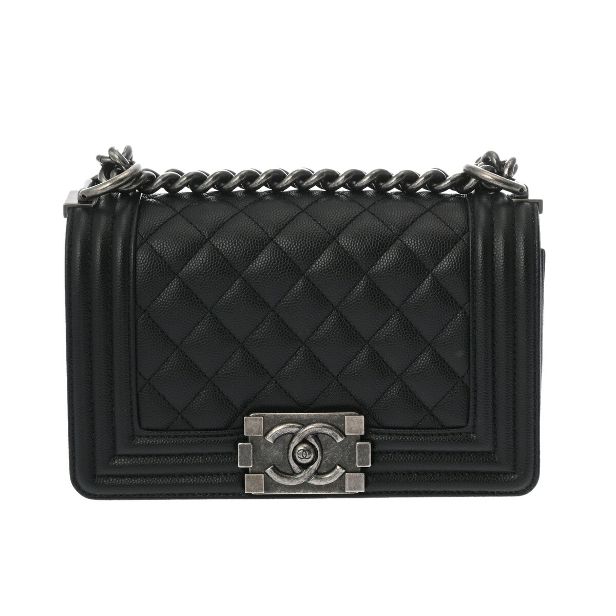 CHANEL シャネル 男の子シャネル スモールハンドバック 20糎 黒いこと A67085 レディース キャビア素はだ ショルダーバッグ A価値づける 中古【貸し付け金24回払い無利率】 銀蔵