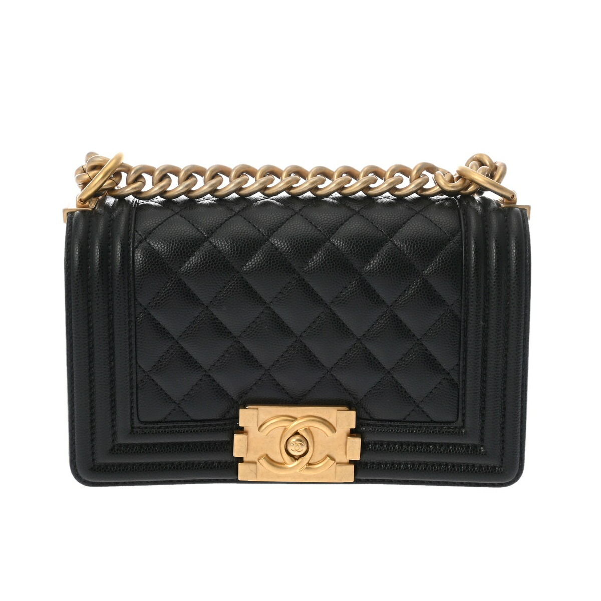 CHANEL シャネル 男の子シャネル スモールハンドバック 20糎 黒いこと A67085 レディース キャビア素はだ ショルダーバッグ A価値づける 中古【貸し付け金24回払い無利率】 銀蔵