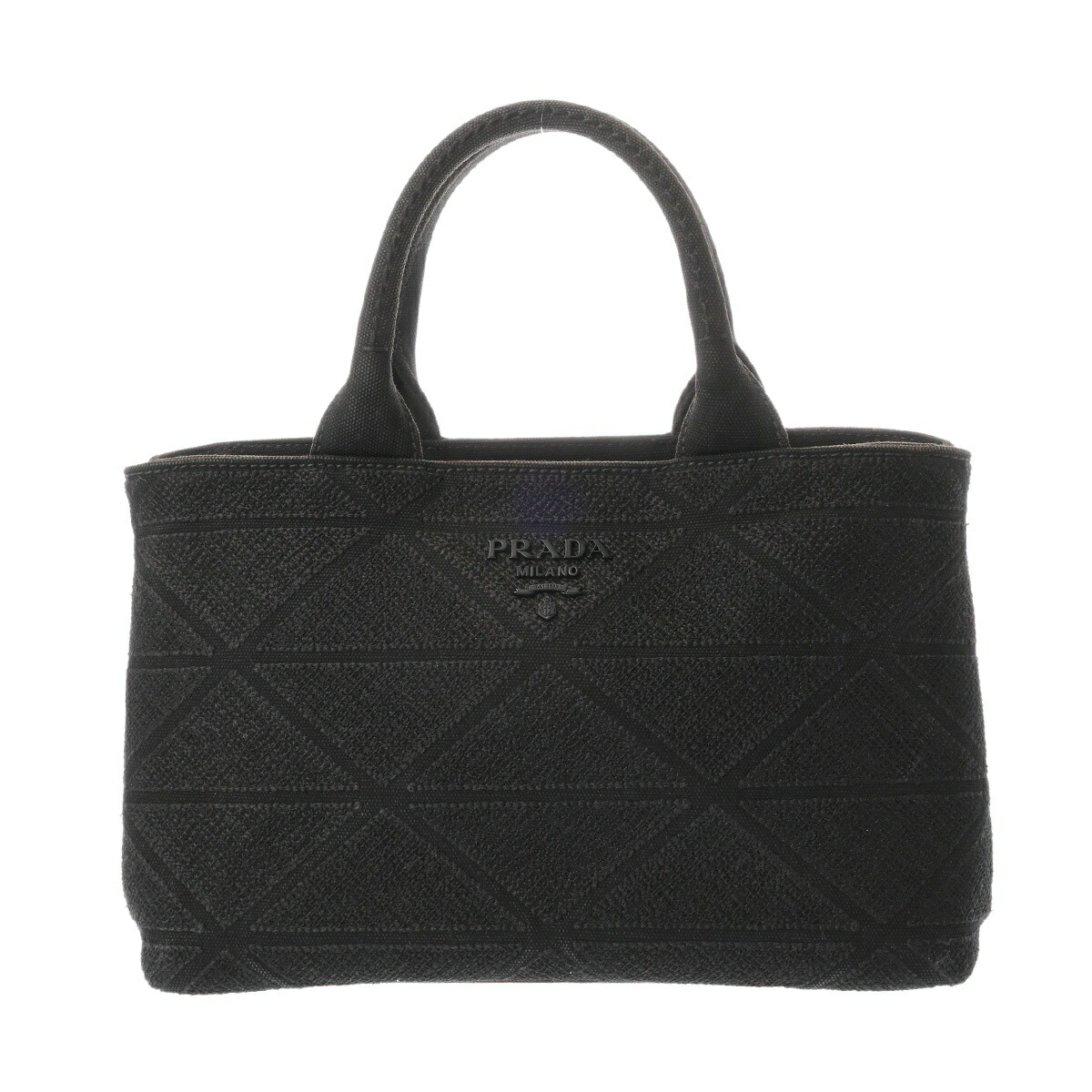 PRADA プラダ カナパ ミニトート 新型 黒いこと 1BG439 レディース 帆布 ハンドバック AB価値づける 中古 銀蔵