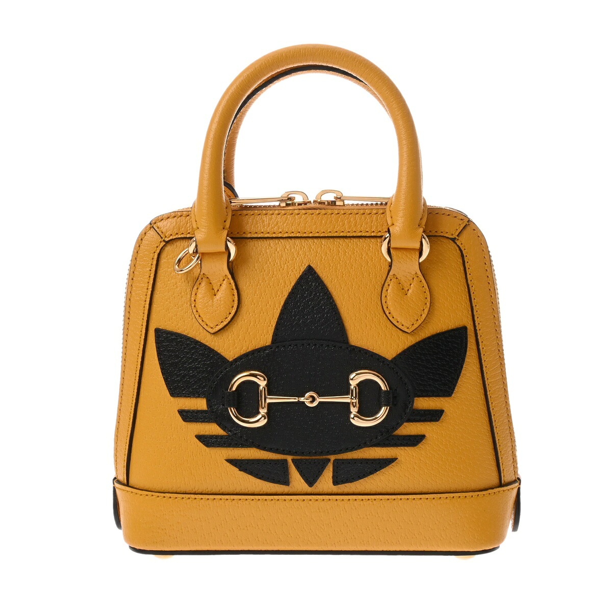 GUCCI グッチ ミニ いの一番手持ち部分御徒面子 アディダスコラボ 導管ビット1955 黄色/黒いこと 677212 レディース 子ウシ ハンドバック A価値づける 中古 銀蔵