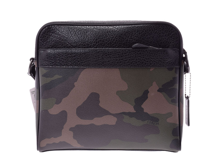 Ginzo Rakuten Ichiba Used Coach Shoulder Bag Leather Khaki Used Coach Shoulder Bag Leather Khaki Camouflage Pattern F29052 Men Free