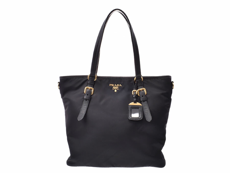 Prada 2way Tote Bag Black Lady S Nylon Leather A Rank Beauty Product Strap Used Silver House Prada 2way Tote Bag Black Lady S Nylon Leather A Rank Beauty Product Strap Used Silver House