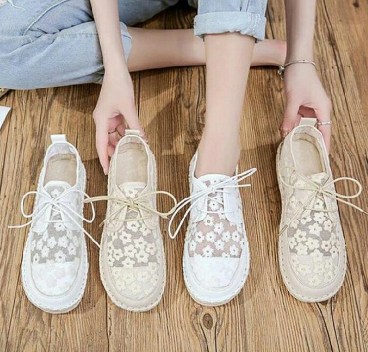 cawaii レース花柄シースルースリッポン大人なキレイ完売品スニーカー23cm cawaii レース花柄シースルースリッポン大人なキレイ完売品