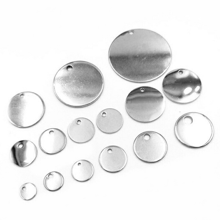 ラウンド用品・アクセサリー STEEL 楽天市場】ステンレス ゴールド プレート チャーム ラウンドプレート