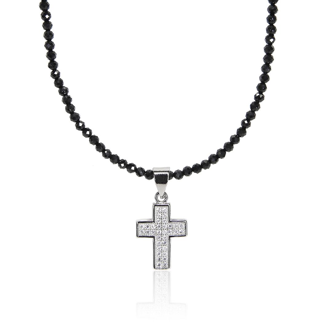 楽天市場】SV925シルバー ネックレス チョーカー スピネル ブラック