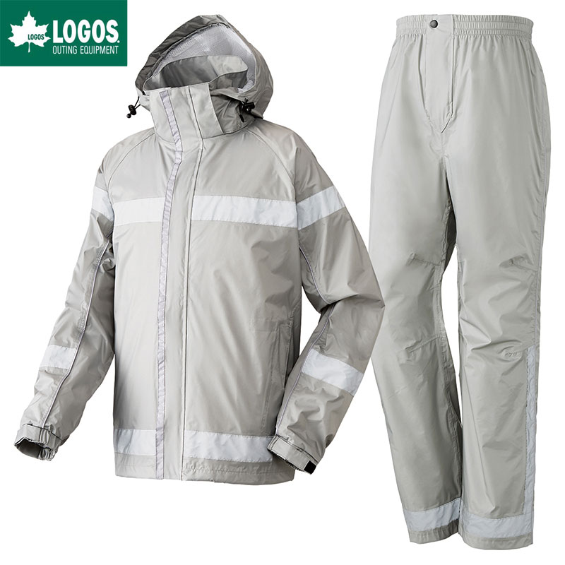 お1人様1点限り レインウェア レインスーツ 難燃 上下セット レインウェア ロゴス Logos スタンツ L グレー