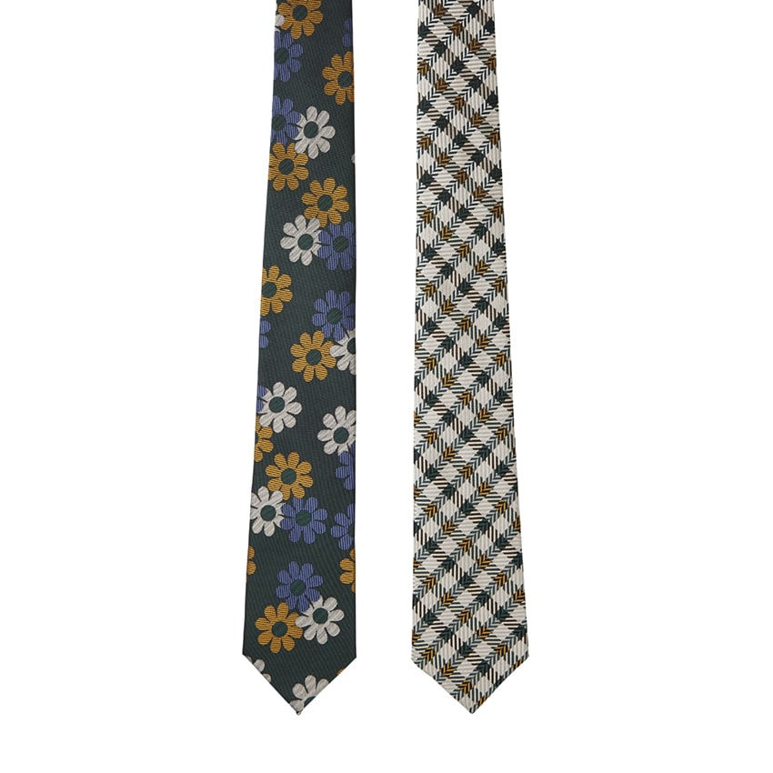 リバーシブルビックフラワーチェックタイ02 GREEN 11,403円