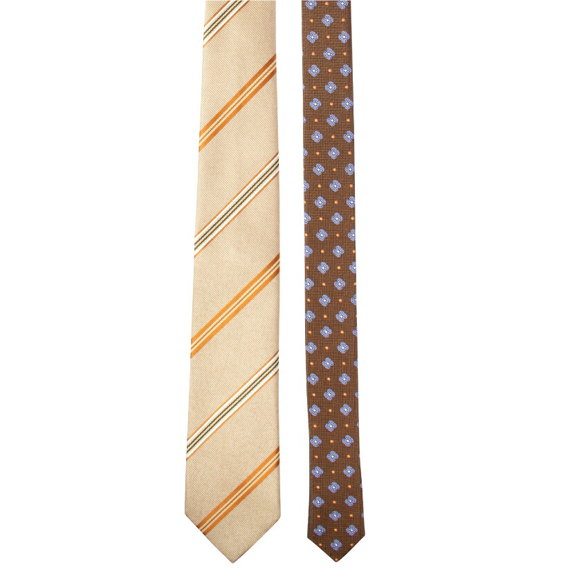 レジメンチップ小紋タイ BEIGE｜giraffe