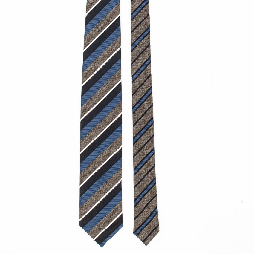 ウールレジメンチップレジメンタイ BROWN×BLUE