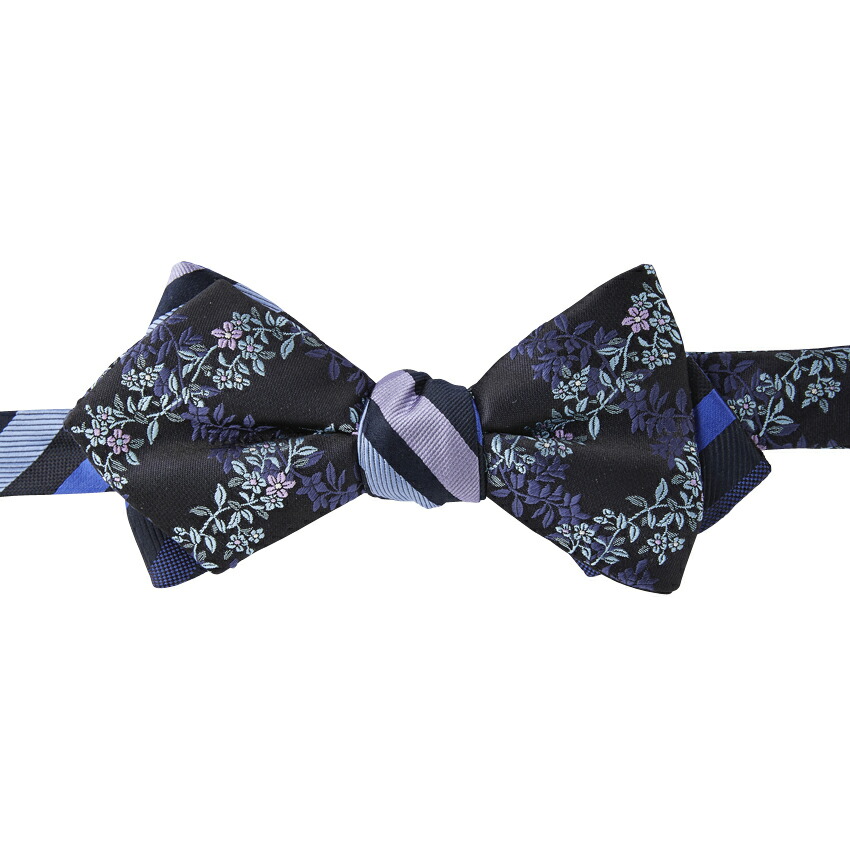 リバーシブルフラワーレジメンタル蝶タイ NAVY
