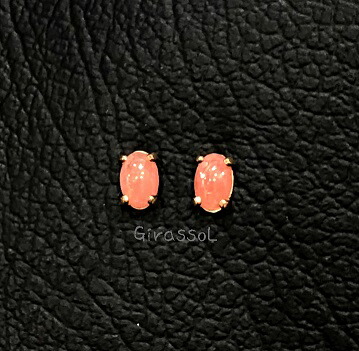 ロードクロサイト(インカローズ) OV6×4mm 14kgfピアス