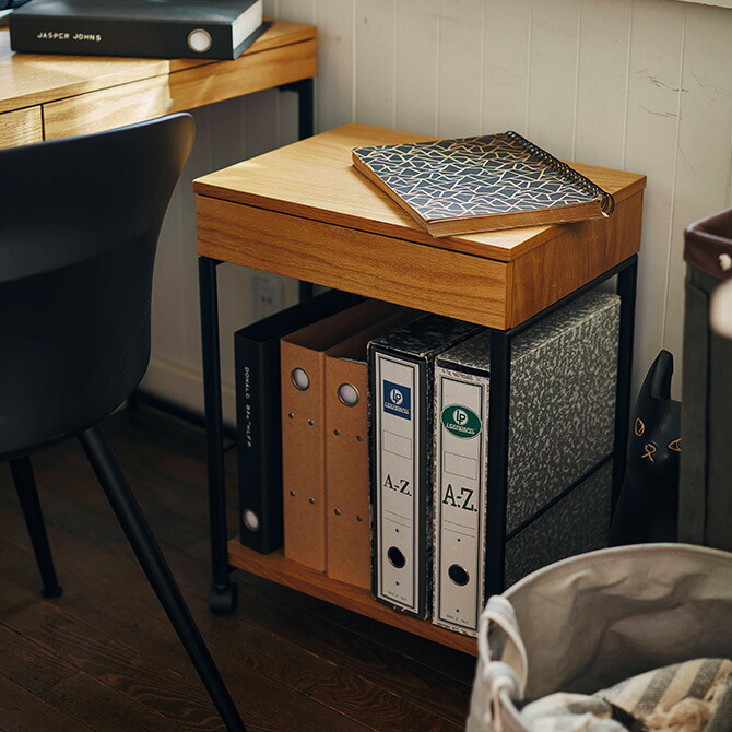 サイドワゴン ファイルワゴン 消費税無し おしゃれ キャスター 引き出し サイドワゴン ワゴン キャスター付きワゴン 木 リモートワーク 在宅ワーク シンプル アイアン Kwakuku Com