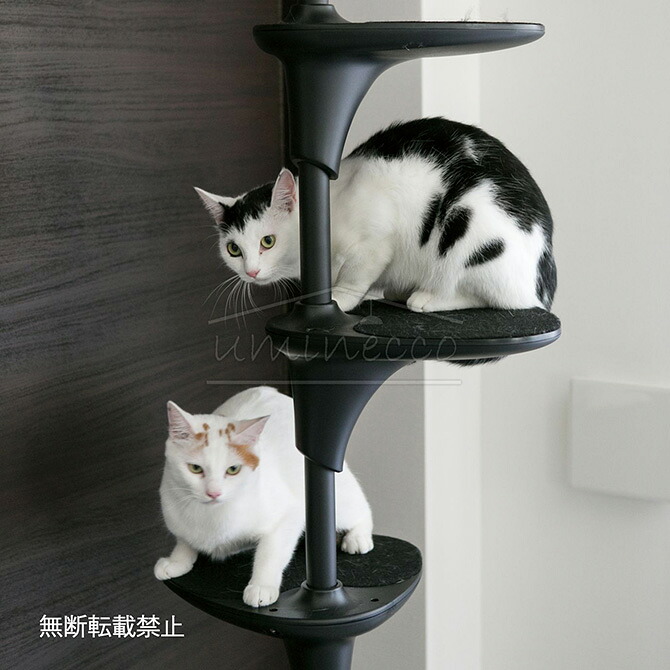 キャットタワー 突っ張り 猫 おしゃれ シンプルデザイン 白黒インテリア 高さ調節可能 多頭飼い キャットツリー 運動不足解消　OPPO オッポ キャットフォレスト 2　【メッセージカード対応】