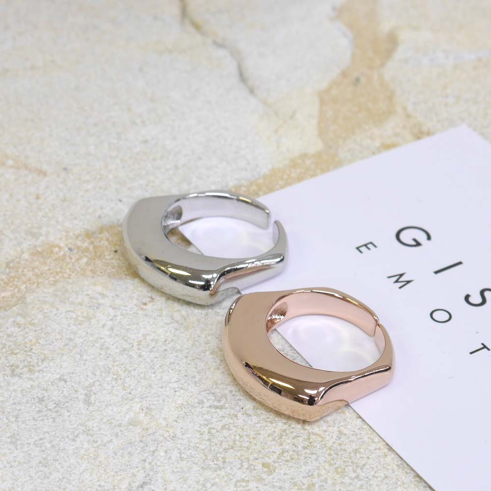 楽天市場 半額 新春sale 指輪 レディース シルバー925 ワイドボリュームリング シンプル シルバーリング フリーサイズ アクセサリー シルバー ピンクゴールド 人差し指 指輪重ね付け おしゃれ 18kコーティング 幅広 フラット 地金 Giselle Emotion