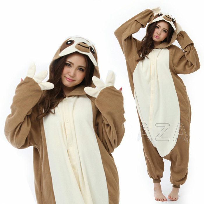 halloween cosplay masquerade fleece costume costume adult sloth pajamas room wearing cultural festival festive halloween events